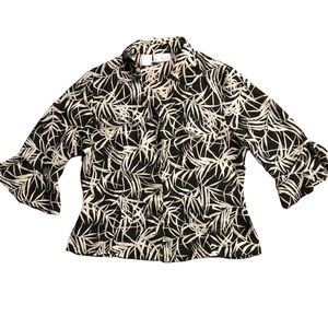 Kathy Che Vintage Black/White 3/4 Sleeve Blouse